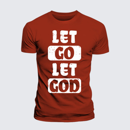 Let Go Let God Jesus God Christian Premium Mercerized Cotton Tee