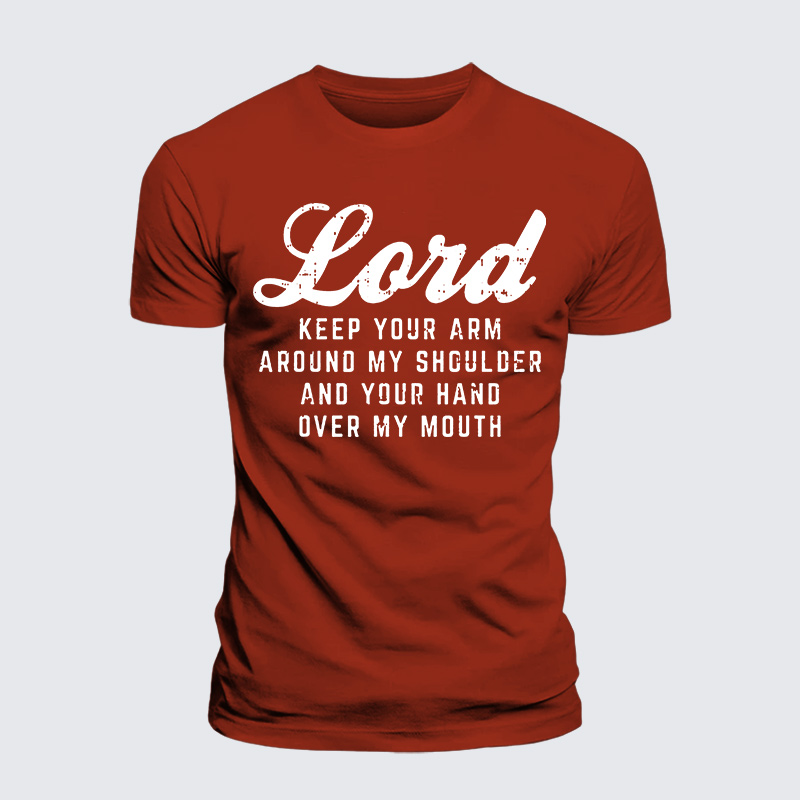 Lord Arm Shoulder Hand Mouth Jesus God Christian Premium Mercerized Cotton Tee