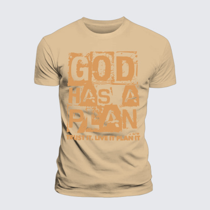 God Has A Plan Jesus God Christian Premium Mercerized Cotton Tee