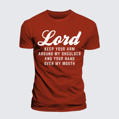 Lord Arm Shoulder Hand Mouth Jesus God Christian Premium Mercerized Cotton Tee