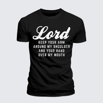 Lord Arm Shoulder Hand Mouth Jesus God Christian Premium Mercerized Cotton Tee