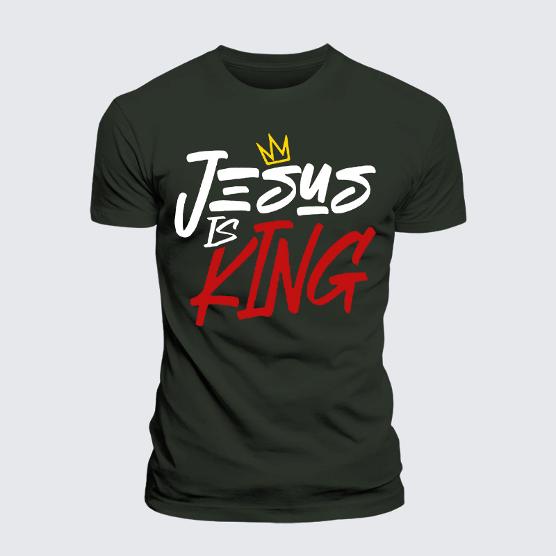 Jesus Is King Jesus God Christian Premium Mercerized Cotton Tee