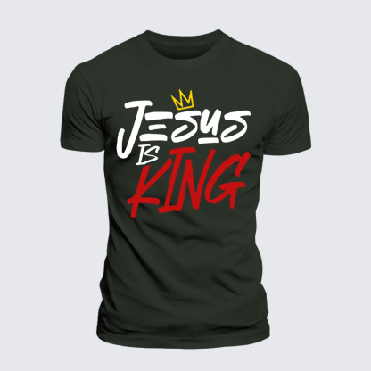Jesus Is King Jesus God Christian Premium Mercerized Cotton Tee