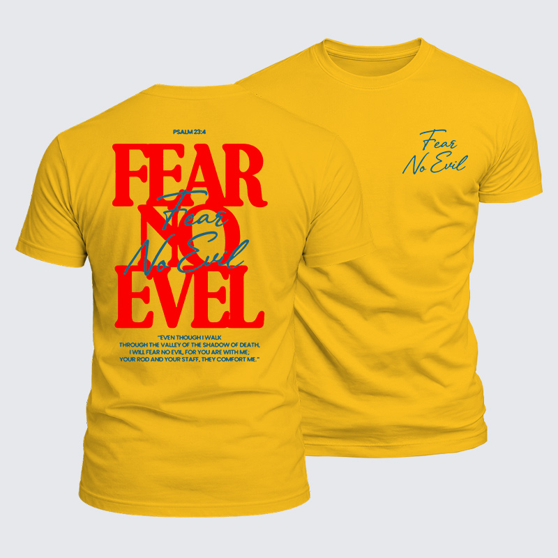 Fear No Evil Jesus God Christian  – Luxe Mercerized Interlock Cotton Tee