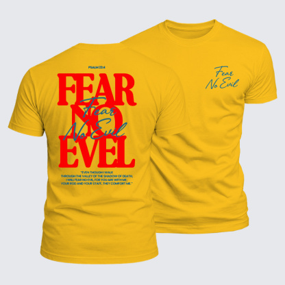 Fear No Evil Jesus God Christian  – Luxe Mercerized Interlock Cotton Tee