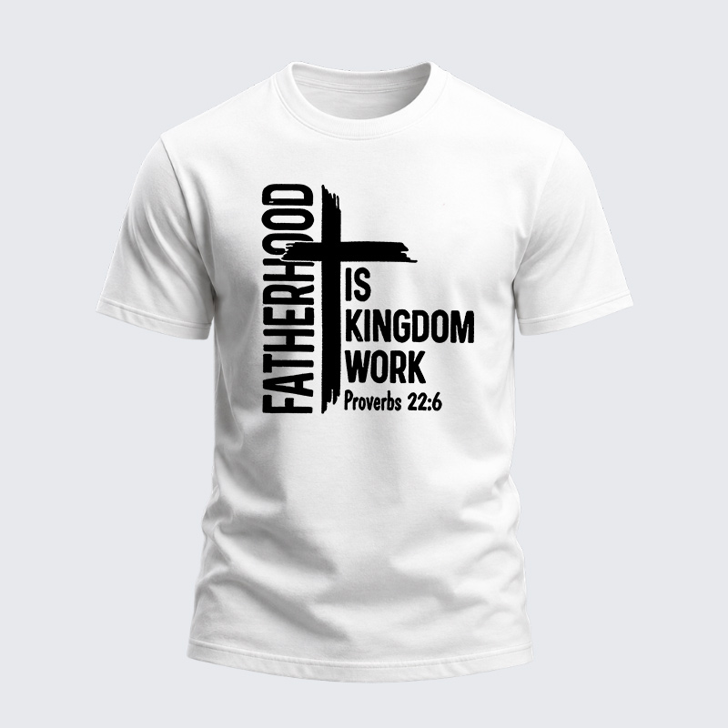 Heavyweight Cotton Tee - Fatherhood is Kingdom Work