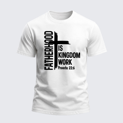 Heavyweight Cotton Tee - Fatherhood is Kingdom Work