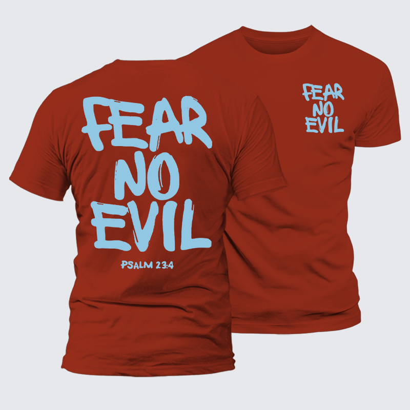 Fear No Evil Jesus God Christian Premium Mercerized Cotton Tee