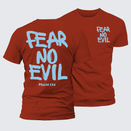 Fear No Evil Jesus God Christian Premium Mercerized Cotton Tee