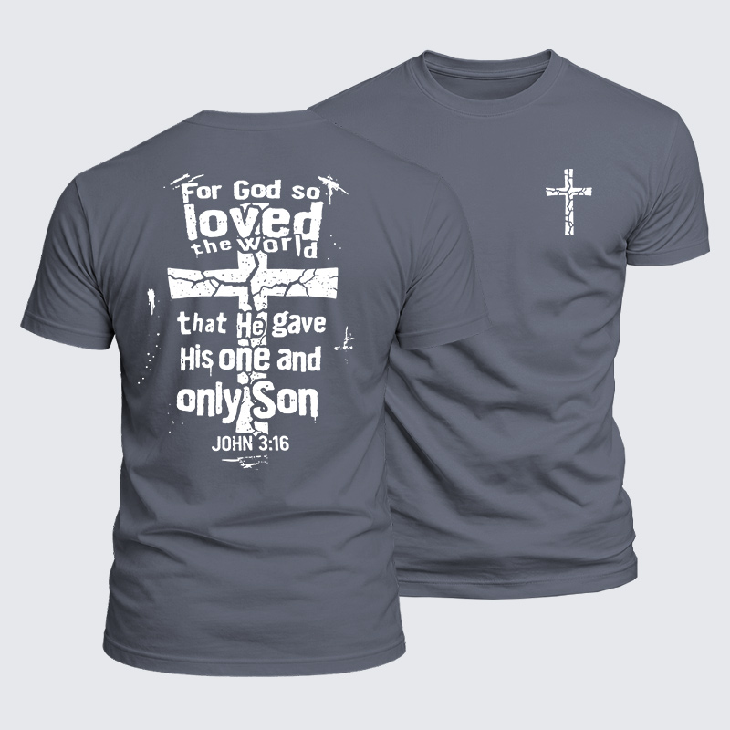 For God So Loved The World Jesus God Christian  – Luxe Mercerized Interlock Cotton Tee