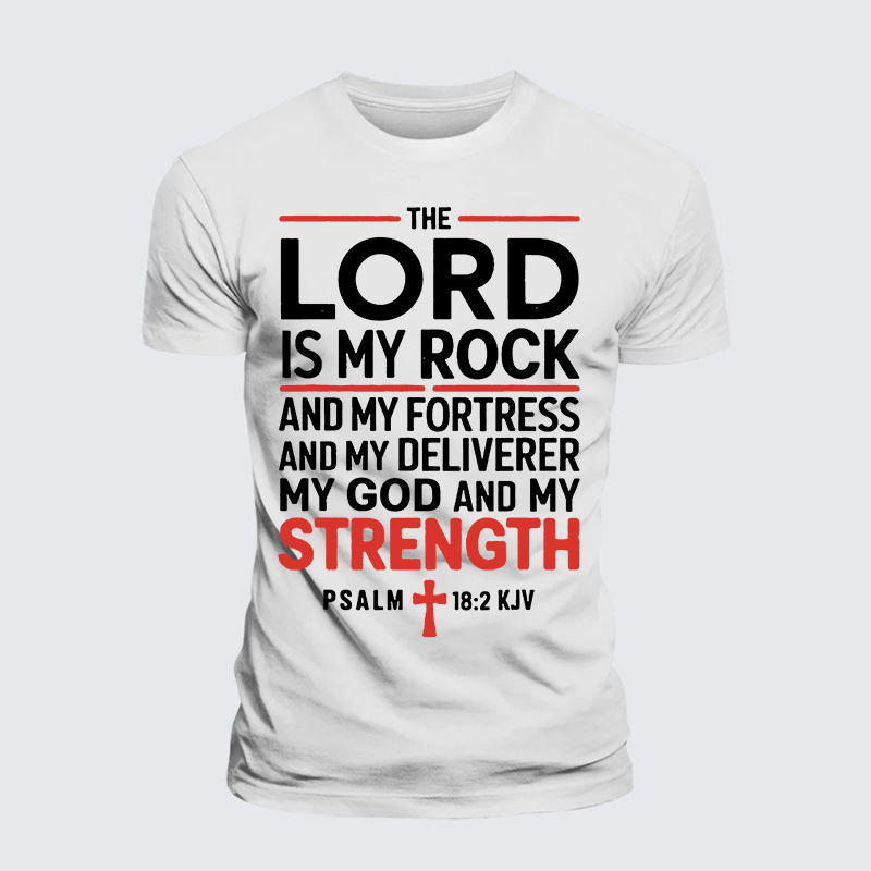 Lord Is My Rock Jesus God Christian Premium Mercerized Cotton Tee
