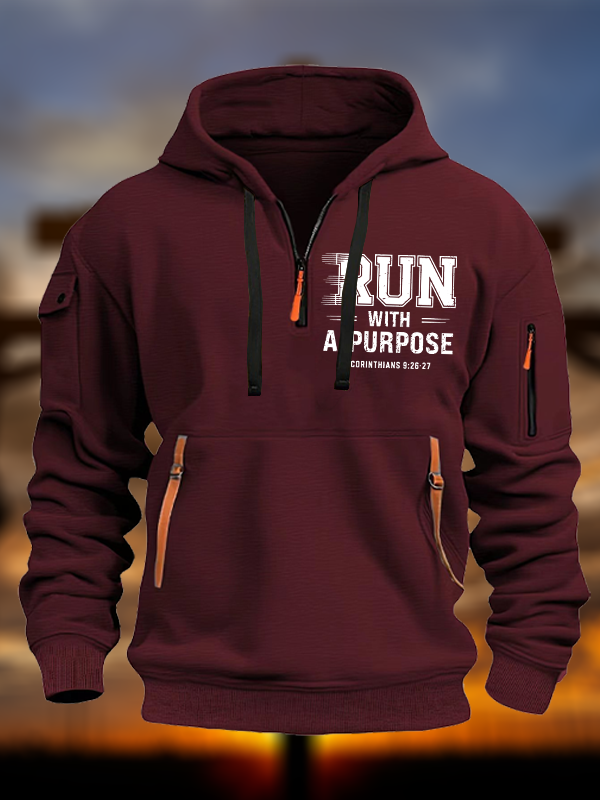 Run With Purpose Jesus God Christian Zipper Hoodies
