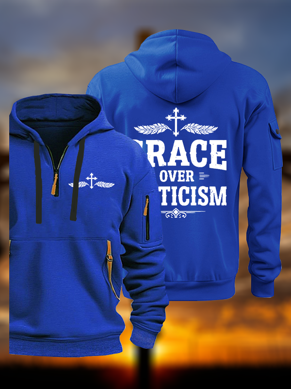 Grace Over Criticism Jesus God Christian Zipper Hoodies