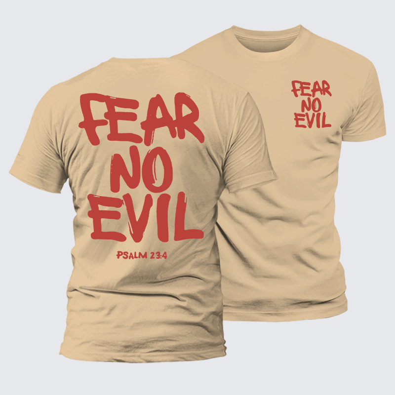 Fear No Evil Jesus God Christian Premium Mercerized Cotton Tee