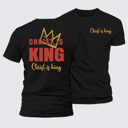 Christ Is King Jesus God Christian Premium Mercerized Cotton Tee