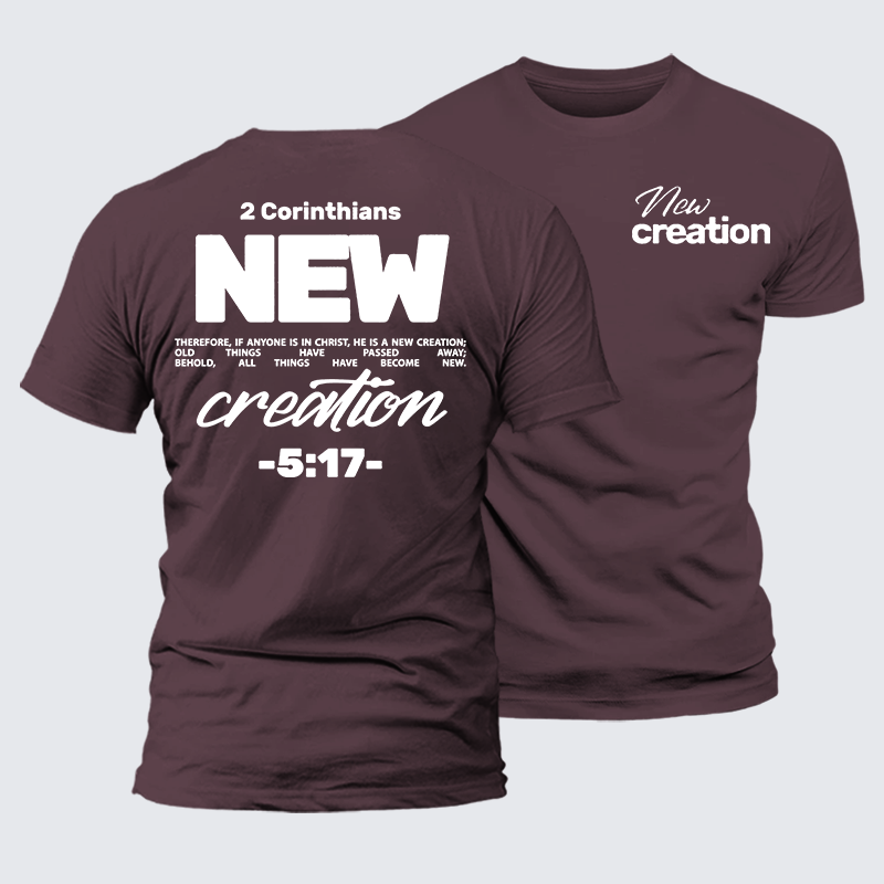 New Creation Jesus God Christian Premium Mercerized Cotton Tee