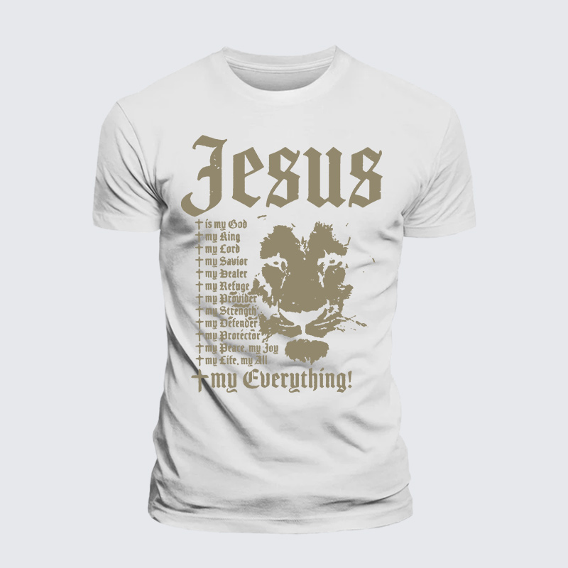 Jesus Is My God King Lord Jesus God Christian Premium Mercerized Cotton Tee