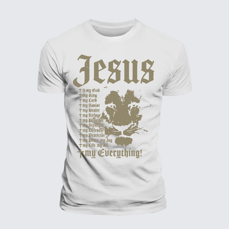 Jesus Is My God King Lord Jesus God Christian Premium Mercerized Cotton Tee