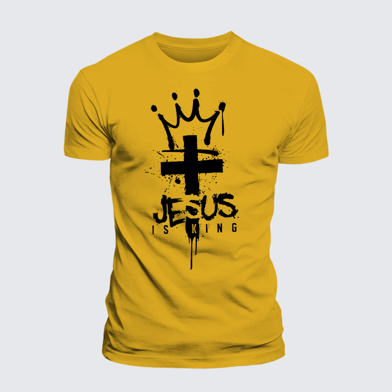 Jesus Is King Jesus God Christian Premium Mercerized Cotton Tee