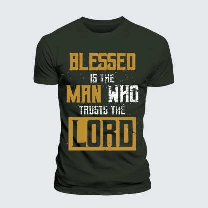 Blessed Is The Man Who Trusts The Lord Jesus God Christian Premium Mercerized Cotton Tee
