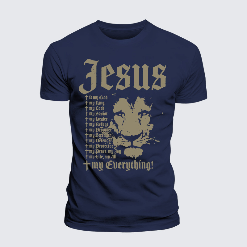 Jesus Is My God King Lord Jesus God Christian Premium Mercerized Cotton Tee