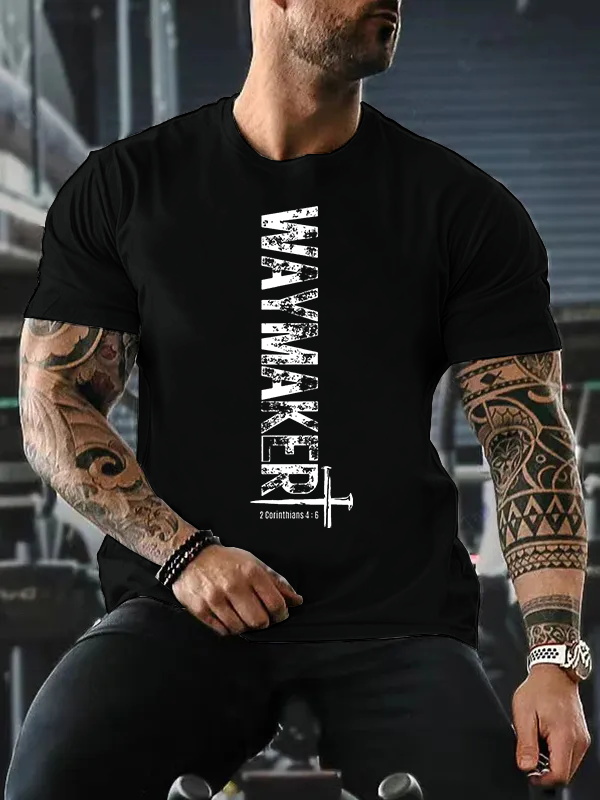 Man Of God Husband Dad Jesus God Christian Cotton T-Shirt