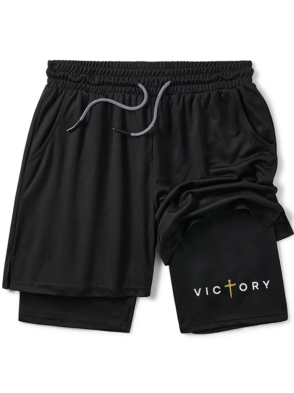Victory Cross Christian Performance Shorts