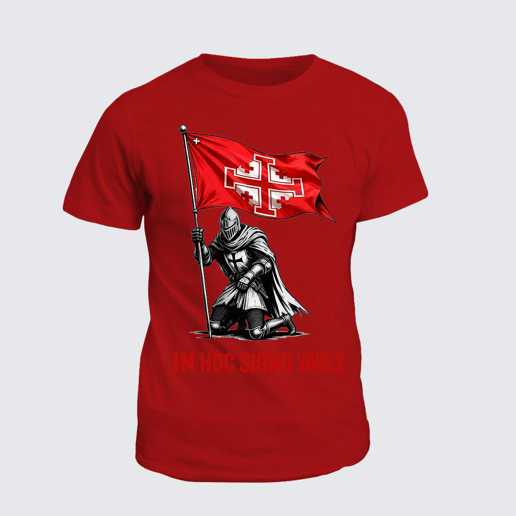 In Hoc Signo Vinces Jesus God Christian Cotton T-Shirt