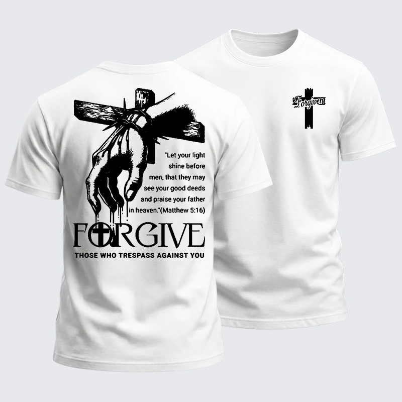 Heavyweight Cotton Tee - Forgive Cross Nail
