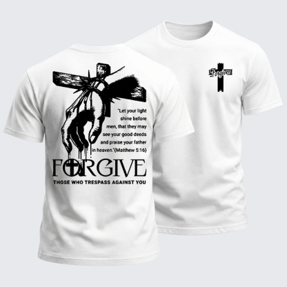 Heavyweight Cotton Tee - Forgive Cross Nail