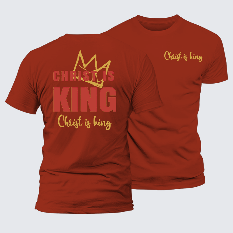 Christ Is King Jesus God Christian Premium Mercerized Cotton Tee