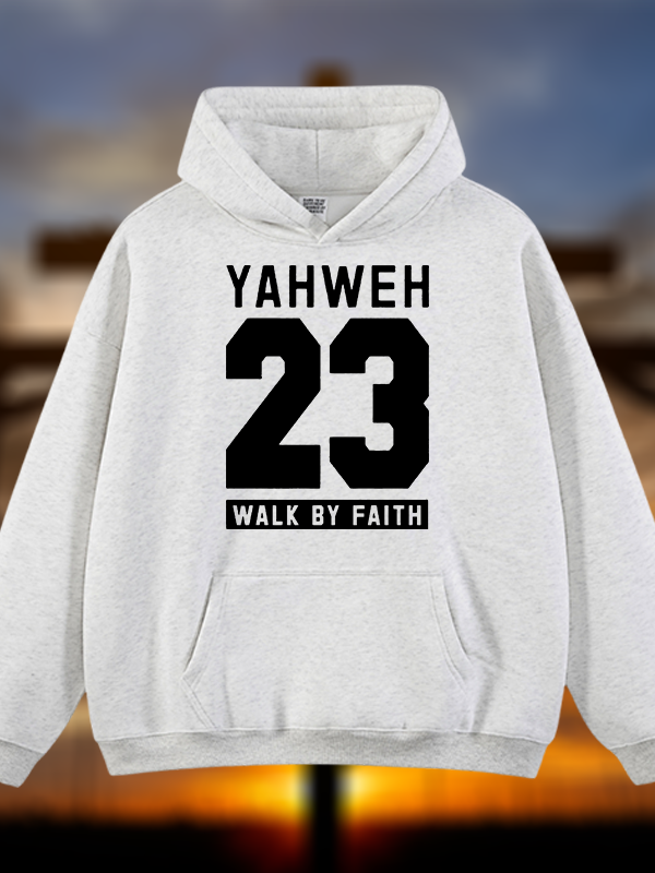 Walk By Faith Jesus God Christian Plush Fleece-Lined Hoodie