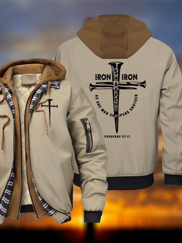 Iron Warm Hooded Bomber Jacket