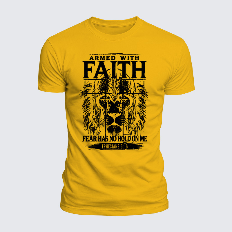 Armed With Faith Jesus God Christian  – Luxe Mercerized Interlock Cotton Tee