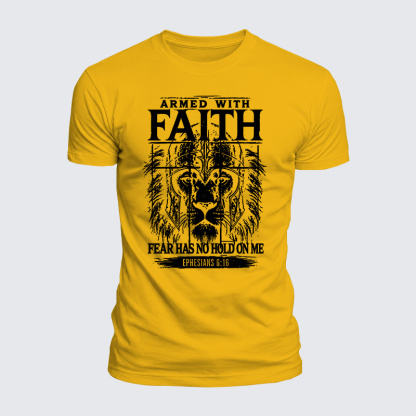 Armed With Faith Jesus God Christian  – Luxe Mercerized Interlock Cotton Tee