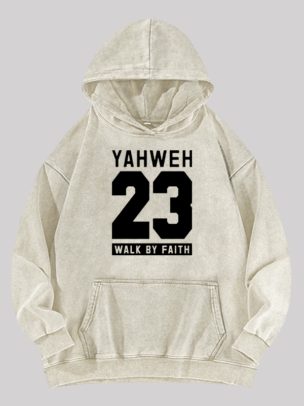 Walk By Faith Jesus God Christian Washed Hoodie