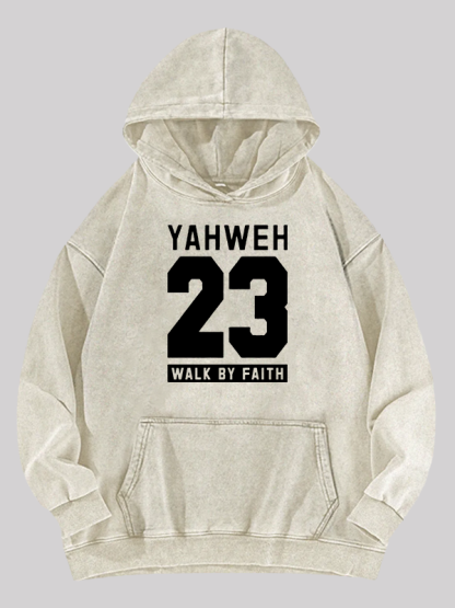 Walk By Faith Jesus God Christian Washed Hoodie