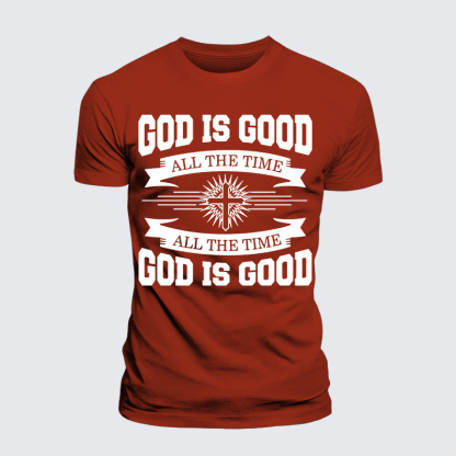 God Is Good All The Time Jesus God Christian Premium Mercerized Cotton Tee