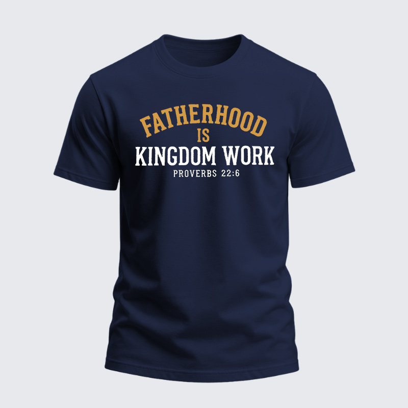 Heavyweight Cotton Tee - Fatherhood is Kingdom Work