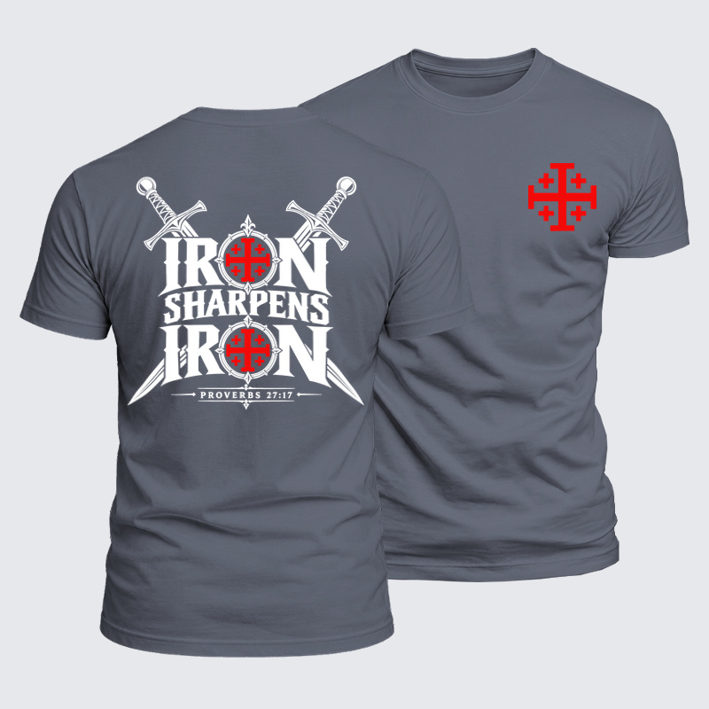 Luxe Mercerized Cotton Tee -Iron Sharpens Iron Proverbs 27:17