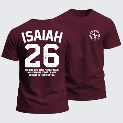 Heavyweight Cotton Tee - Isaiah 26:3 Perfect Peace