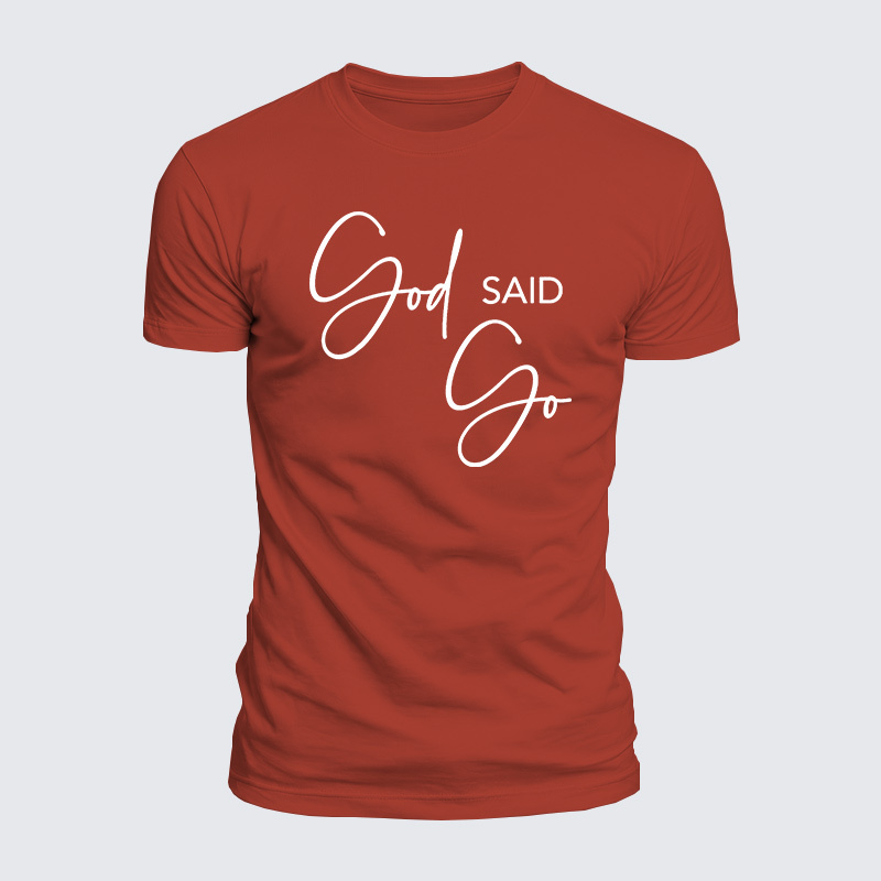God Said Go Jesus God Christian  – Luxe Mercerized Interlock Cotton Tee
