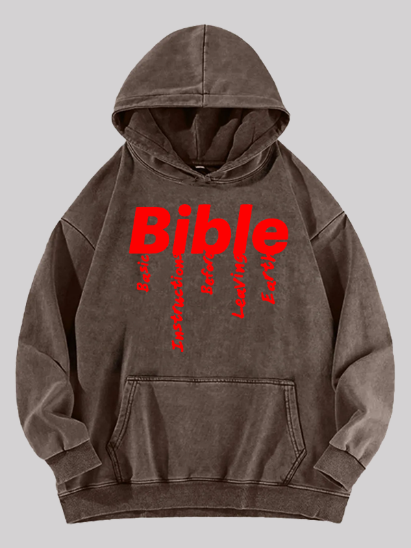 Bible Jesus God Christian Washed Hoodie