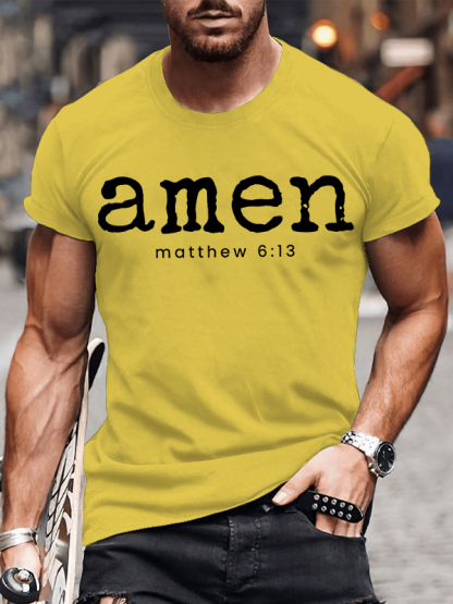 Amen Matthew 6:13 Jesus God Christian Cotton T-Shirt