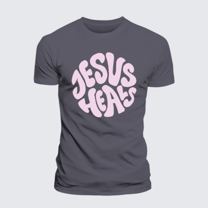 Jesus Heals Jesus God Christian Premium Mercerized Cotton Tee