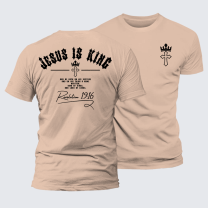 Jesus Is King Jesus God Christian Premium Mercerized Cotton Tee