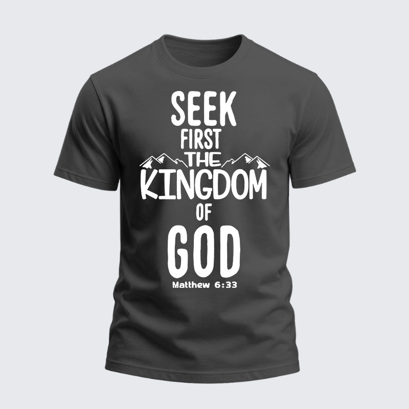 Heavyweight Cotton Tee - Seek First The Kingdom of God Matthew 6:33