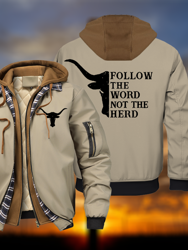 Follow The Word Warm Hooded Bomber Jacket