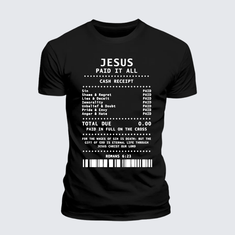 Man Of God Husband Dad Jesus God Christian Cotton T-Shirt