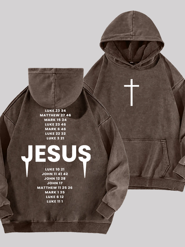 Bible Verse Jesus God Christian Washed Hoodie